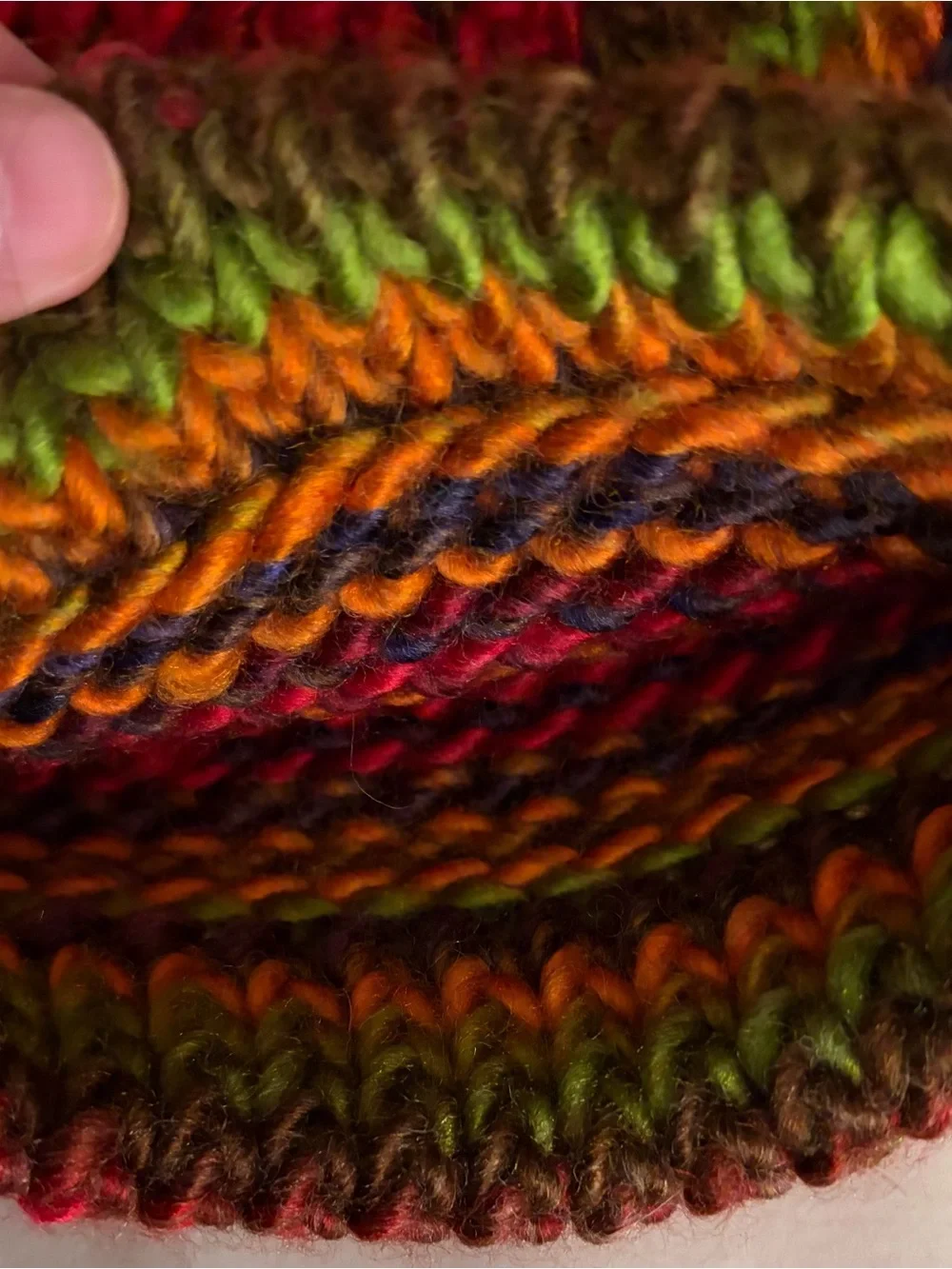 Kids Multicolor Striped Knit Beanie - Red, Green, Orange